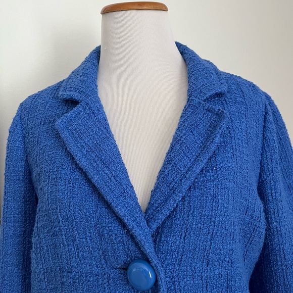 Kate Spade Royal Blue Boucle Jacket Size 6 - Picture 5 of 11